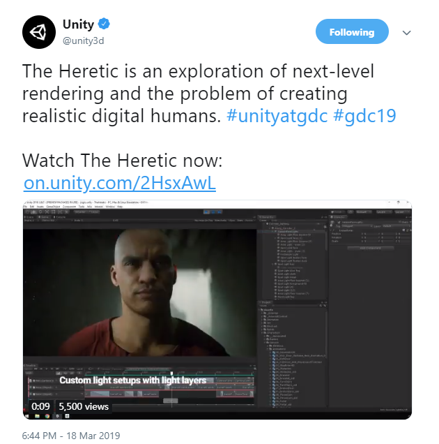 GDC 2019UnityʾƵ The Hereticչ¼