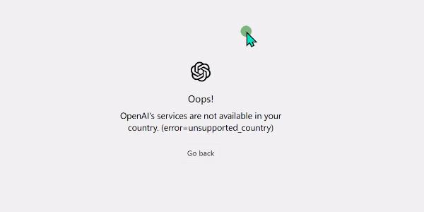 OpenAIs services are not available in your country취